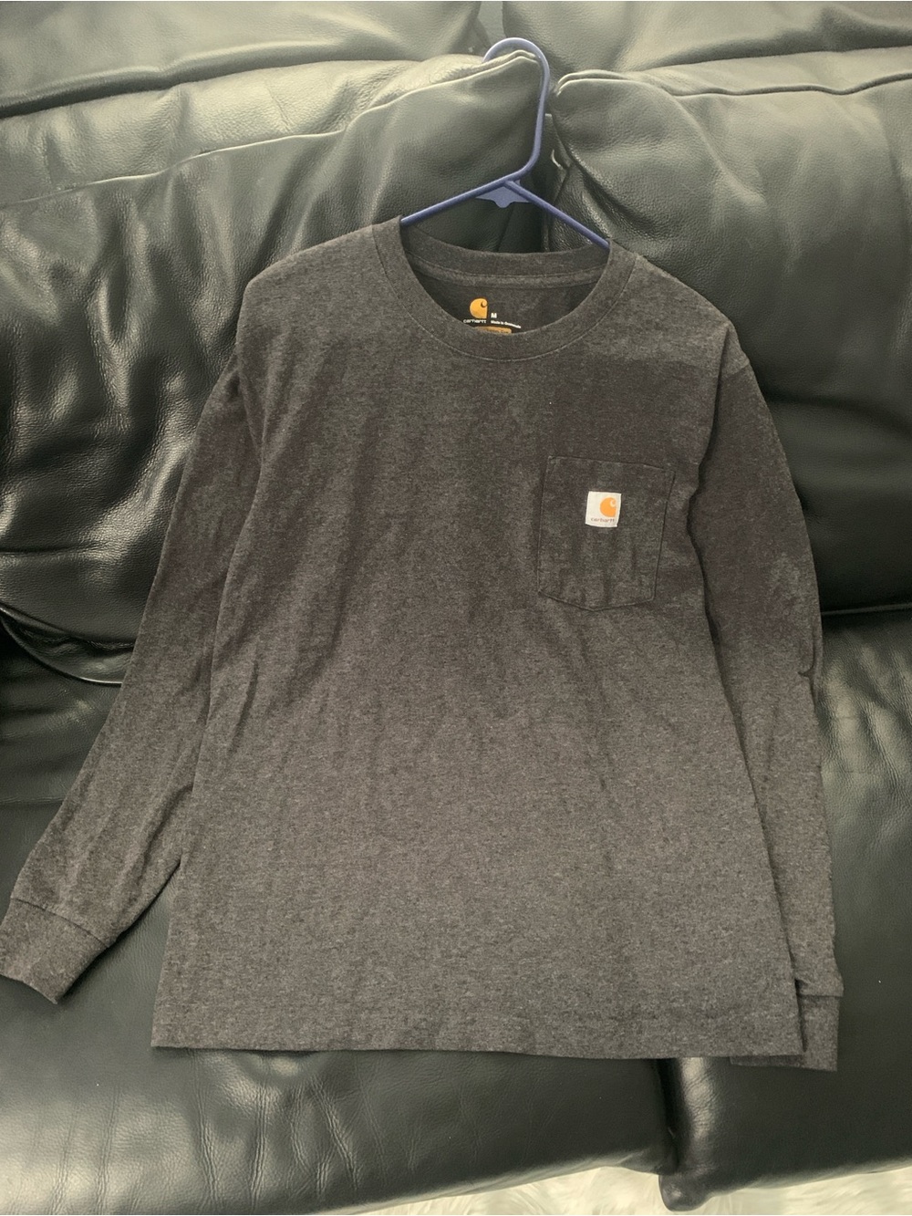Carhartt Dark Charcoal Long-Sleeve Pocket Tee